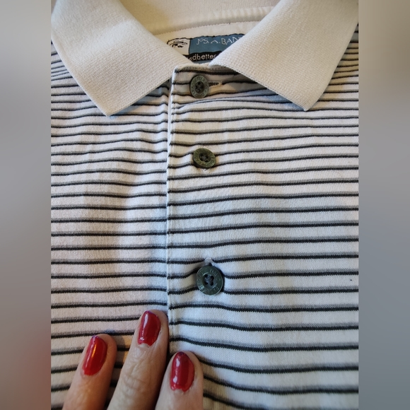 Men's Jos. A. Bank Leadbetter Striped Golf Shirt (Med) π©Άβ³ππ€π©Ά - Picture 5 of 16